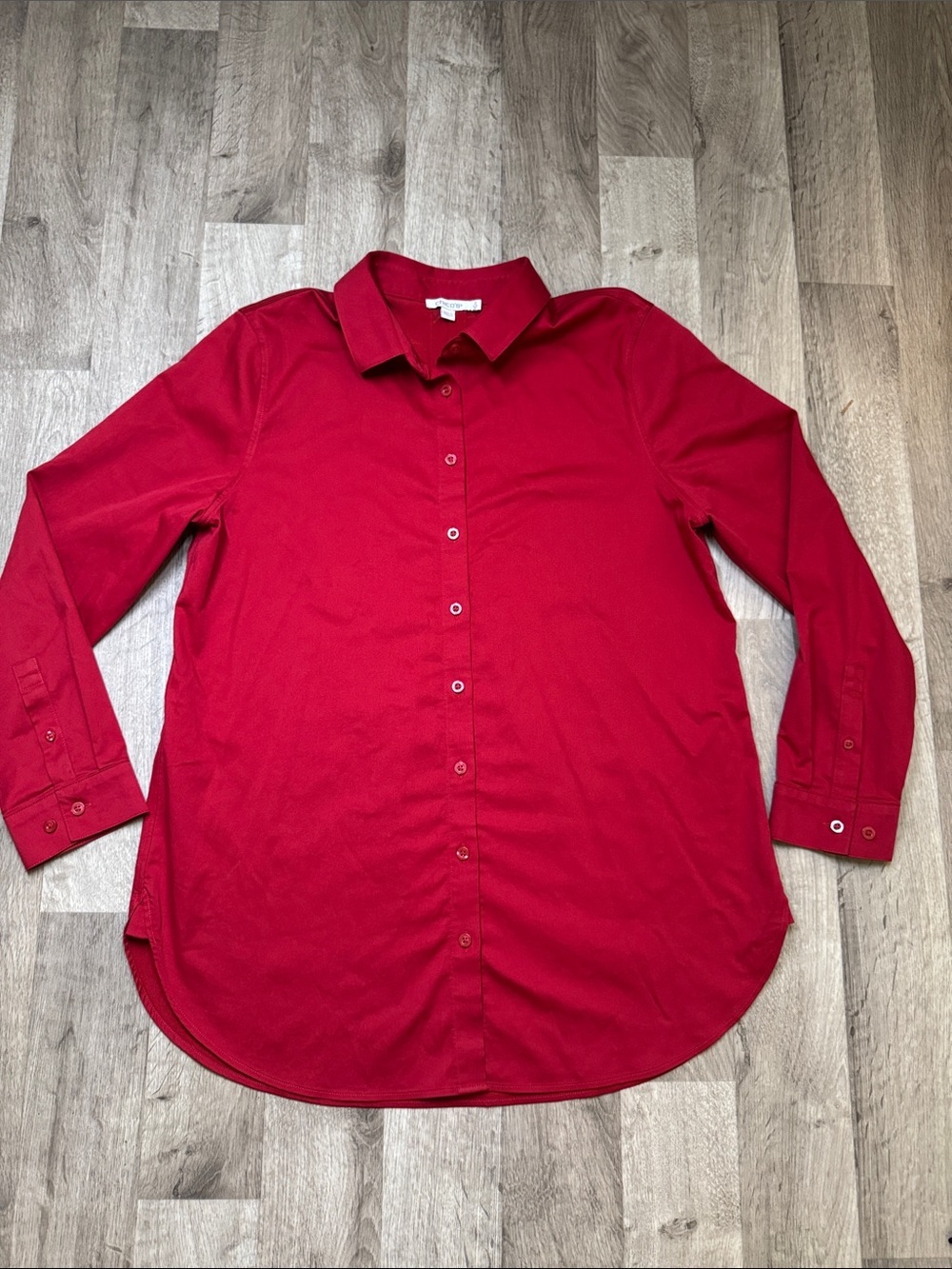 Chico’s Red Button-Down Shirt size 2 (12)
